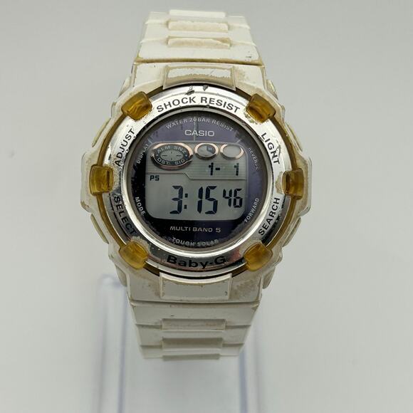 Casio Accessories - Casio Baby-G Tough Solar White Digital Watch Working New Battery